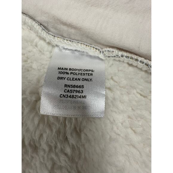 Caslon Soft Cozy Gray White Fleece Open Front Jacket Cardigan Size MED - Picture 9 of 9